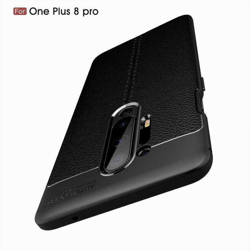 θηκη κινητου OnePlus 8 Pro Δερμάτινο Εφέ Litchi Διπλής Γραμμής