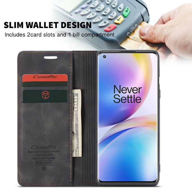 θηκη κινητου OnePlus 8 Pro Θήκη Flip Caseme Faux Leather