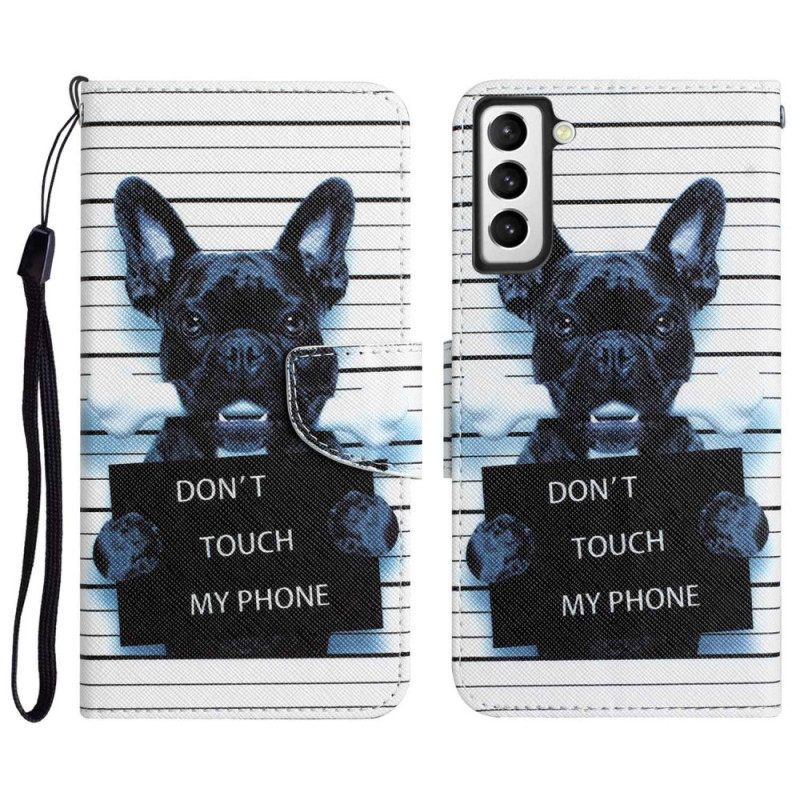 Κάλυμμα Samsung Galaxy S23 Plus 5G με κορδονι Dog Don't Touch My Phone With Lanyard