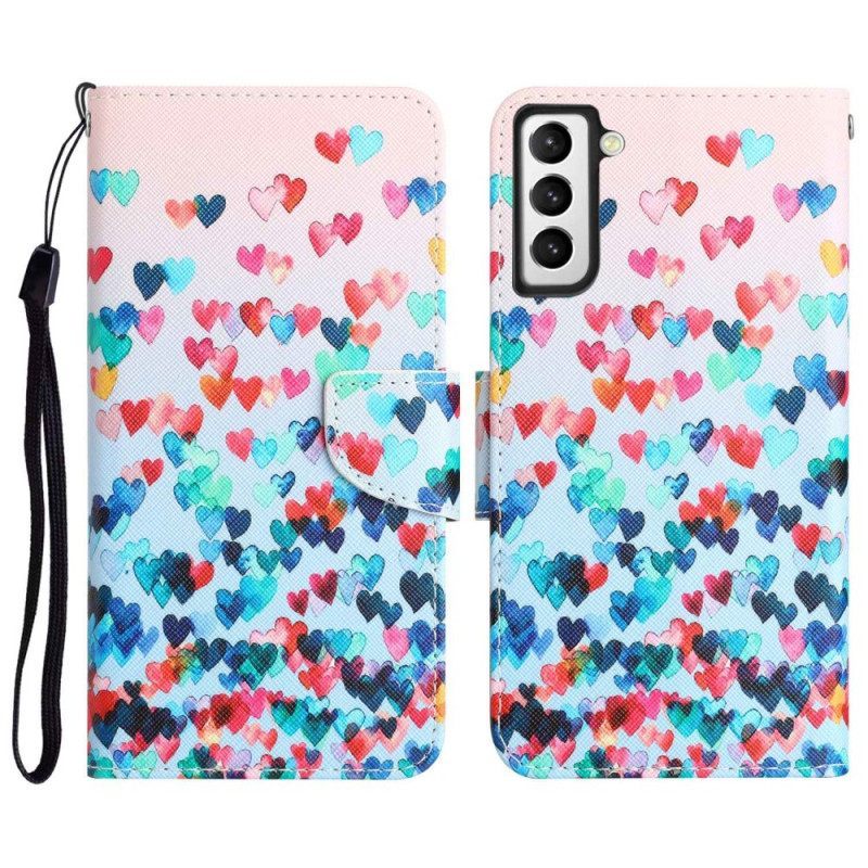 Κάλυμμα Samsung Galaxy S23 Plus 5G με κορδονι Μόνο Strappy Hearts