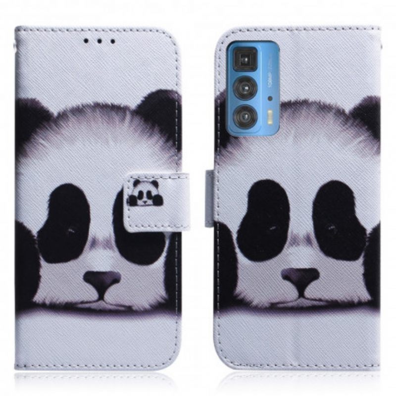 δερματινη θηκη Motorola Edge 20 Pro Πρόσωπο Panda