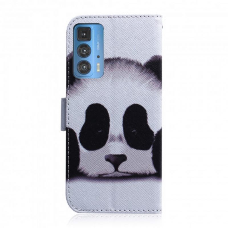 δερματινη θηκη Motorola Edge 20 Pro Πρόσωπο Panda