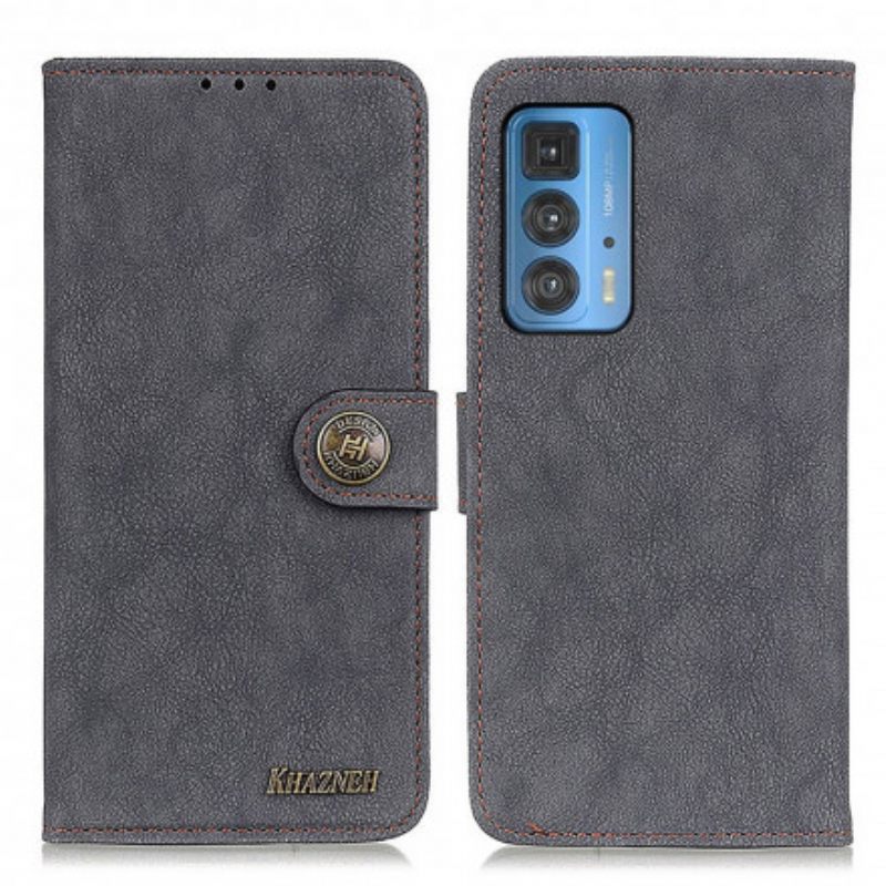 Κάλυμμα Motorola Edge 20 Pro Khazneh Retro Split Leather