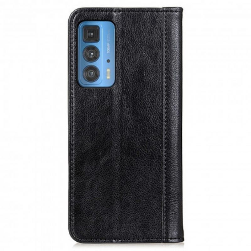 θηκη κινητου Motorola Edge 20 Pro Θήκη Flip Έκδοση Litchi Split Leather