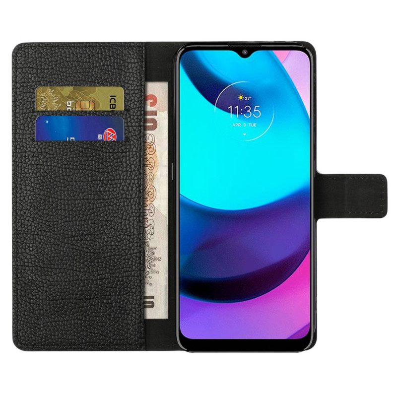 δερματινη θηκη Moto G71 5G Litchi Grain Leather Effect