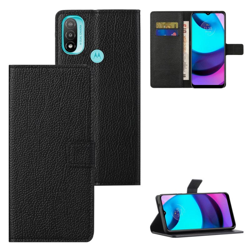 δερματινη θηκη Moto G71 5G Litchi Grain Leather Effect