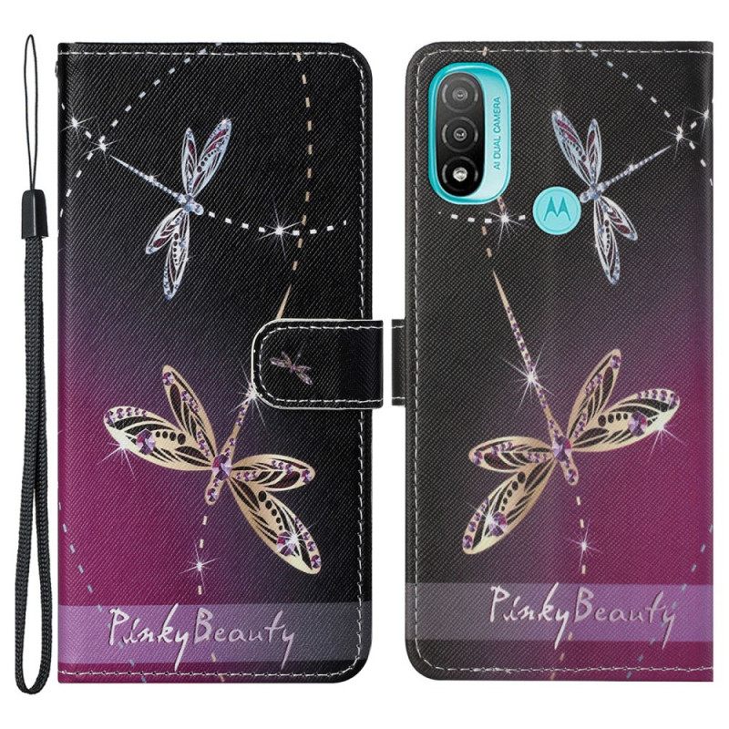 Κάλυμμα Moto G71 5G με κορδονι Strappy Dragonflies