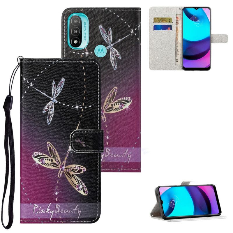 Κάλυμμα Moto G71 5G με κορδονι Strappy Dragonflies