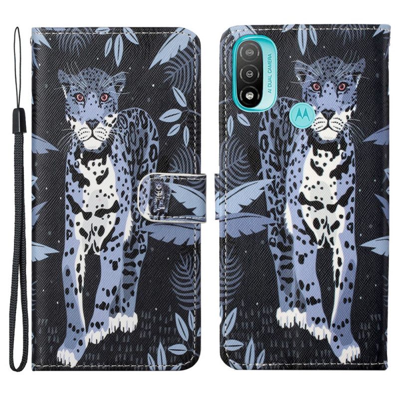 Κάλυμμα Moto G71 5G με κορδονι Strappy Leopard