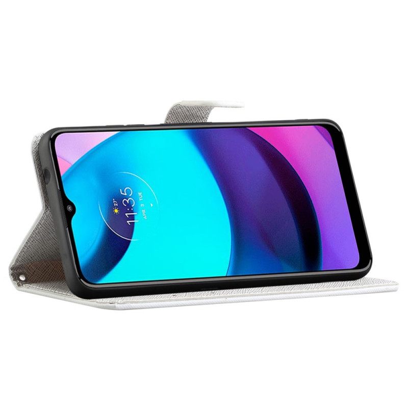 Θήκη Flip Moto G71 5G με κορδονι Funky Cats Με Λουράκι