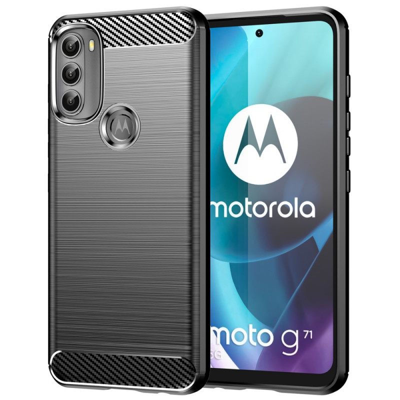 Θήκη Moto G71 5G Βουρτσισμένη Ίνα Άνθρακα