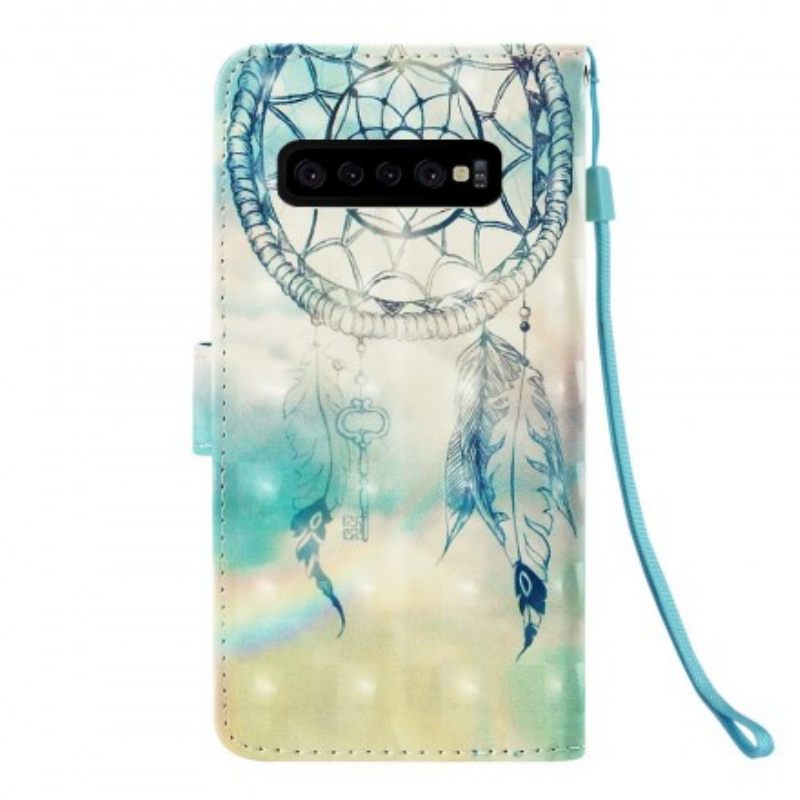 δερματινη θηκη Samsung Galaxy S10 Plus Ακουαρέλα Dream Catcher