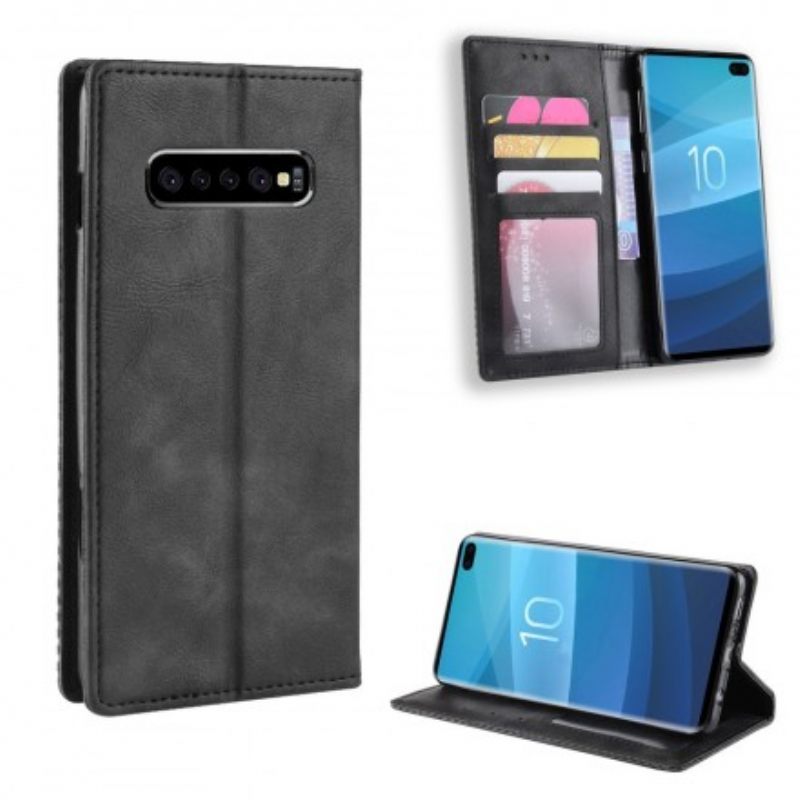 θηκη κινητου Samsung Galaxy S10 Plus Θήκη Flip Στυλιζαρισμένο Vintage Δερμάτινο Εφέ