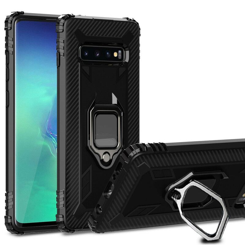 Θήκη Samsung Galaxy S10 Plus Δαχτυλίδι Και Ανθρακονήματα