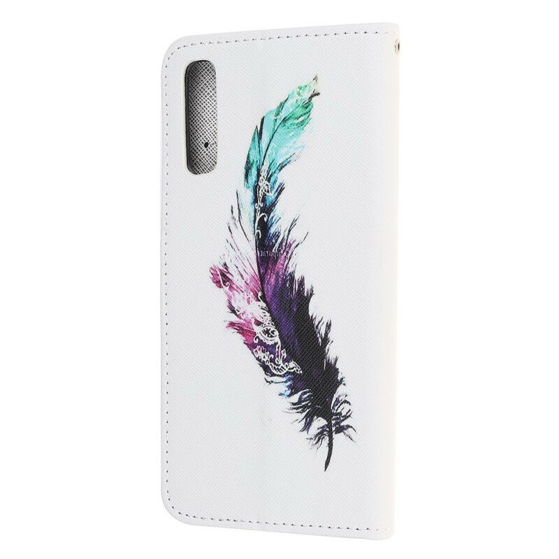 Θήκη Flip Huawei P Smart S με κορδονι Φτερό Με Λουρί