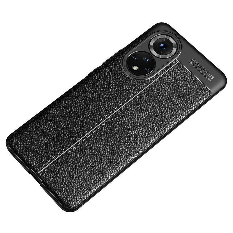 θηκη κινητου Honor 50 Pro Pro Double Line Leather Effect Litchi