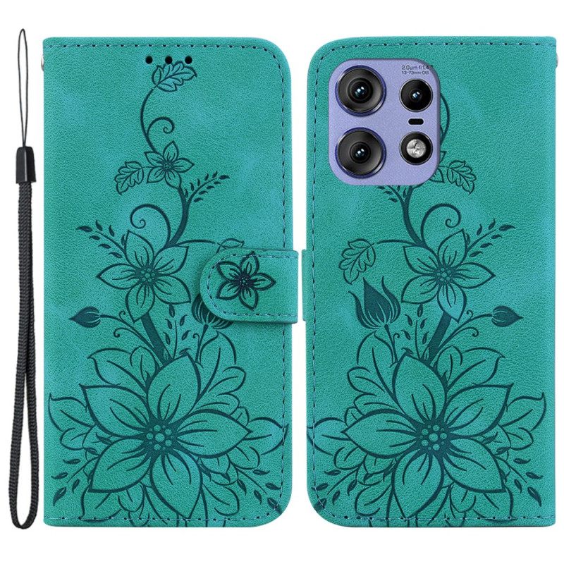 Δερματινη Θηκη Motorola Edge 50 Pro Floral Pattern