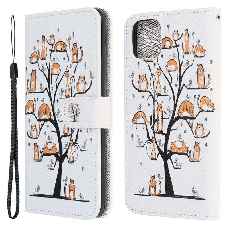 Κάλυμμα iPhone 13 Mini με κορδονι Funky Cats Με Λουράκι