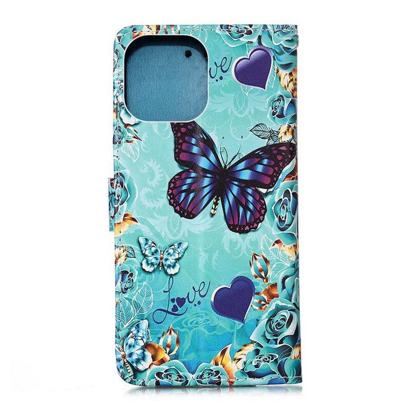 Κάλυμμα iPhone 13 Mini με κορδονι Love Butterflies Strappy