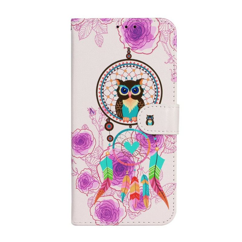 Κάλυμμα iPhone 13 Mini με κορδονι Strappy Owl Mandala