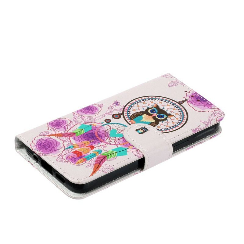 Κάλυμμα iPhone 13 Mini με κορδονι Strappy Owl Mandala