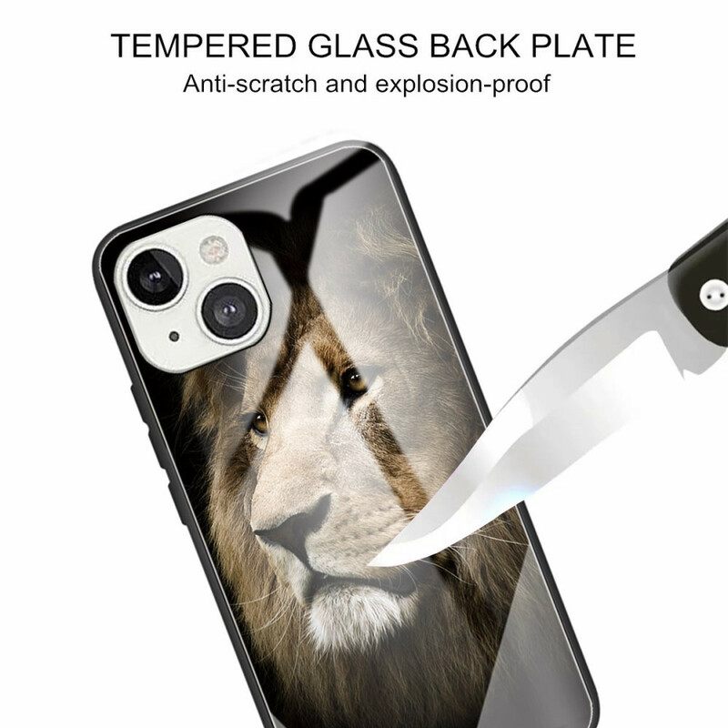 Θήκη iPhone 13 Mini Lion Head Tempered Glass