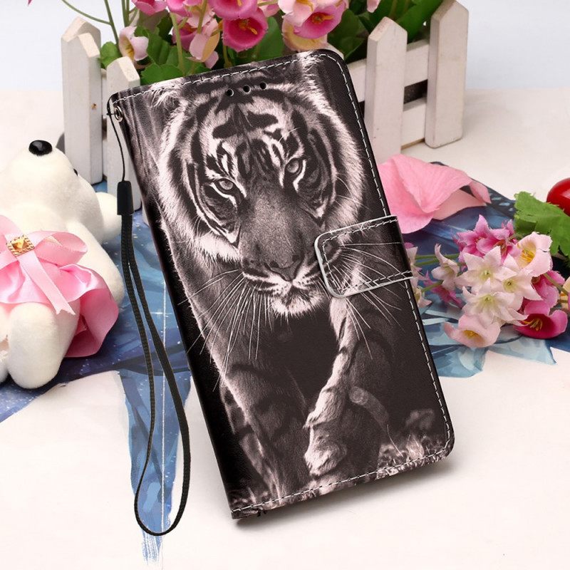 Κάλυμμα Samsung Galaxy A33 5G με κορδονι Strappy Night Tiger