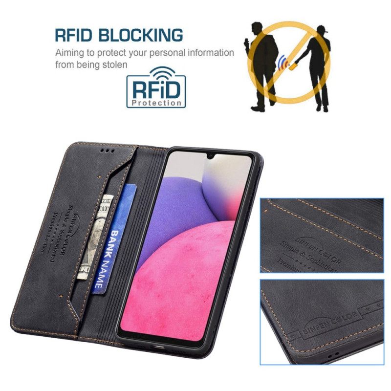 θηκη κινητου Samsung Galaxy A33 5G Θήκη Flip Rfid Sewing Binfen Color