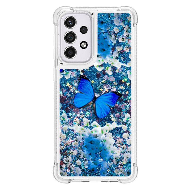 Θήκη Samsung Galaxy A33 5G Glitter Blue Butterflies