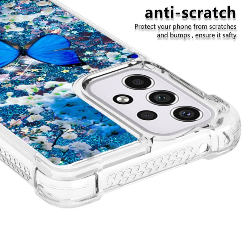 Θήκη Samsung Galaxy A33 5G Glitter Blue Butterflies