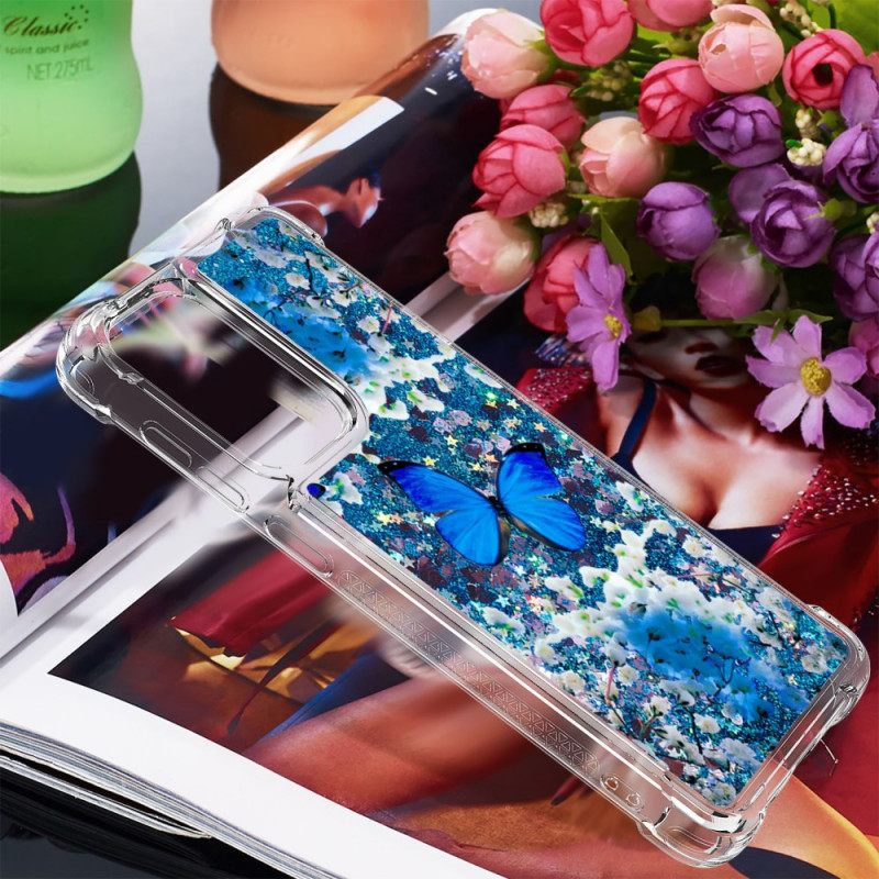 Θήκη Samsung Galaxy A33 5G Glitter Blue Butterflies