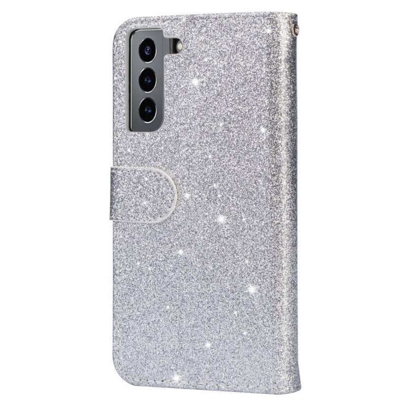 Θήκη Flip Samsung Galaxy S22 5G Πορτοφόλι Glitter