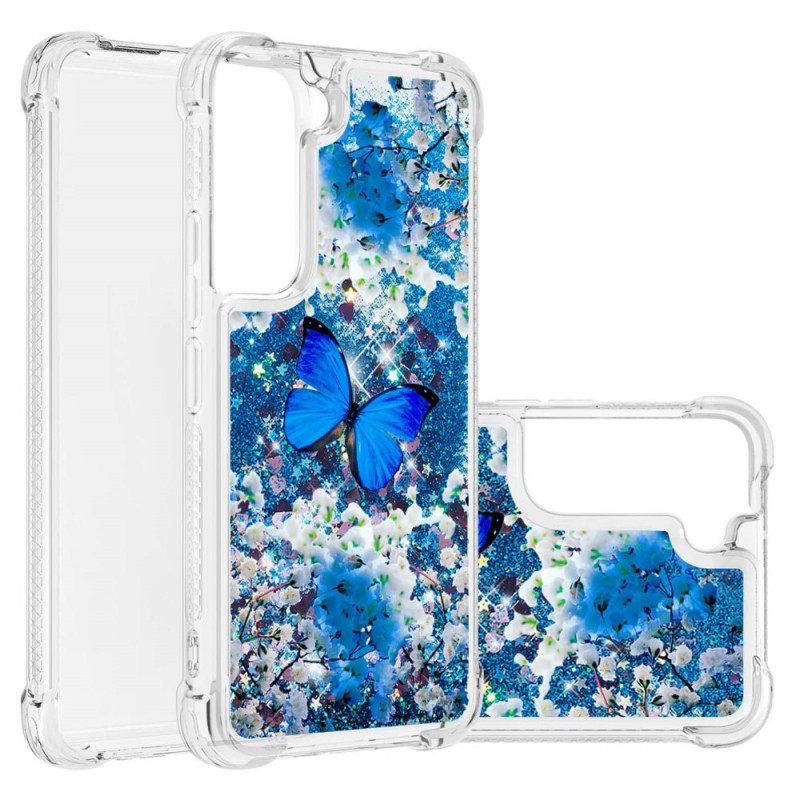 θηκη κινητου Samsung Galaxy S22 5G Glitter Blue Butterflies