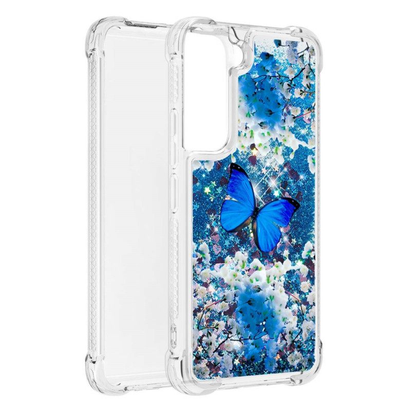 θηκη κινητου Samsung Galaxy S22 5G Glitter Blue Butterflies