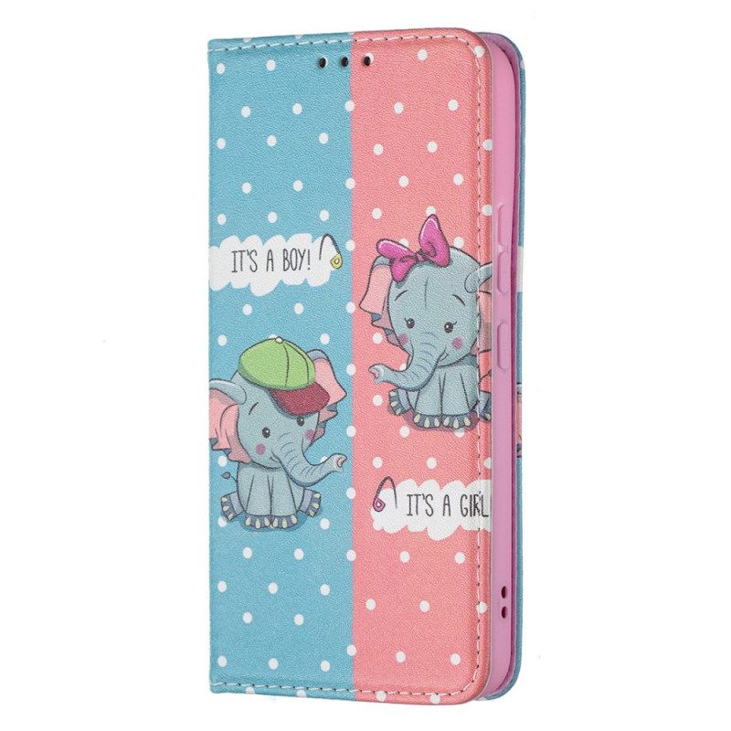 θηκη κινητου Samsung Galaxy S22 5G Θήκη Flip Baby Elephants