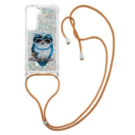 Θήκη Samsung Galaxy S22 5G με κορδονι Miss Owl Glitter Cord