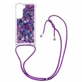 Θήκη Samsung Galaxy S22 5G με κορδονι Ονειροπαγίδα Glitter Cord