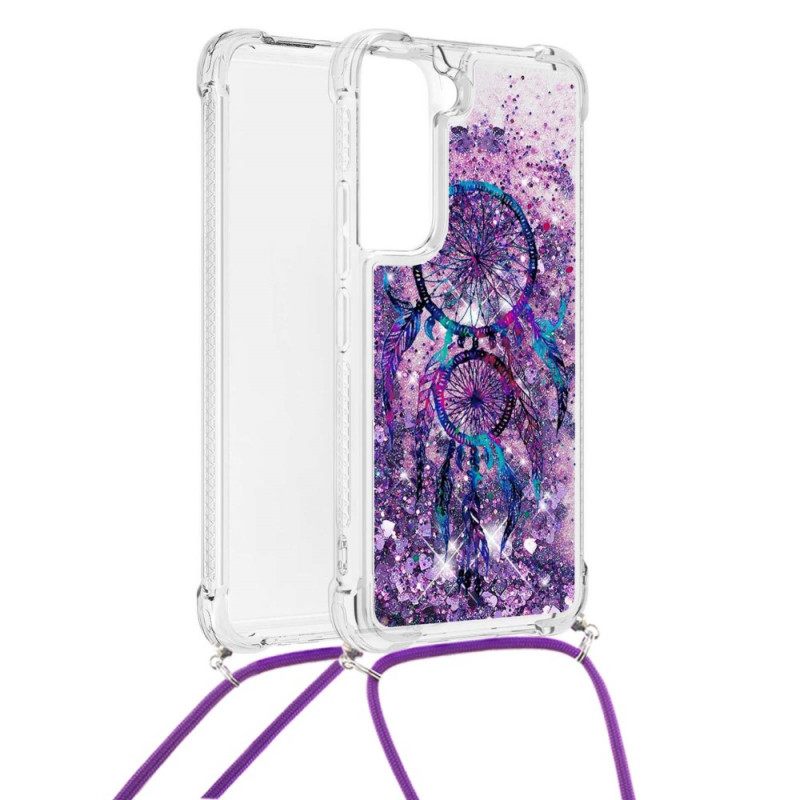 Θήκη Samsung Galaxy S22 5G με κορδονι Ονειροπαγίδα Glitter Cord