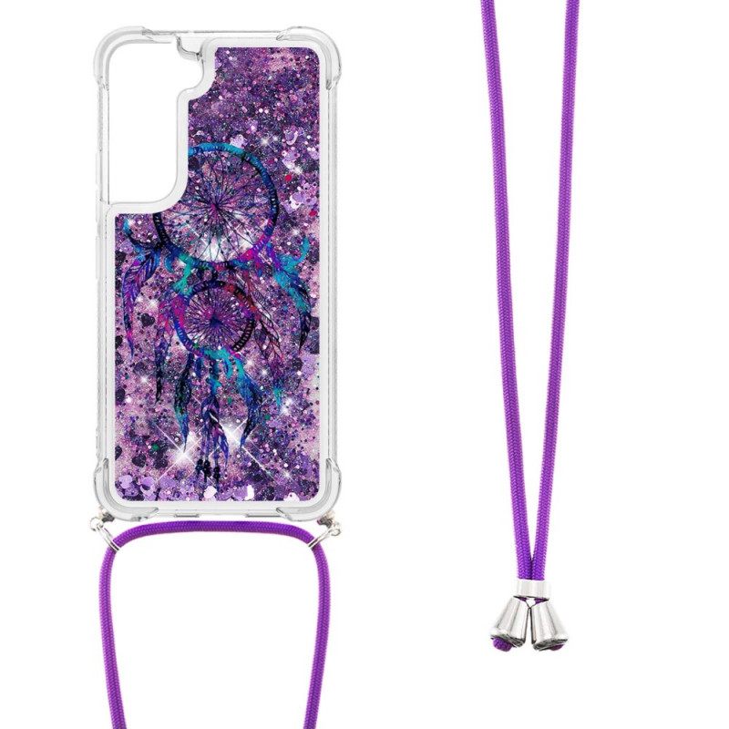 Θήκη Samsung Galaxy S22 5G με κορδονι Ονειροπαγίδα Glitter Cord