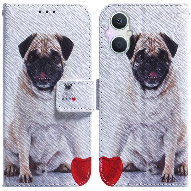 δερματινη θηκη Oppo Reno 8 Lite Pug Dog