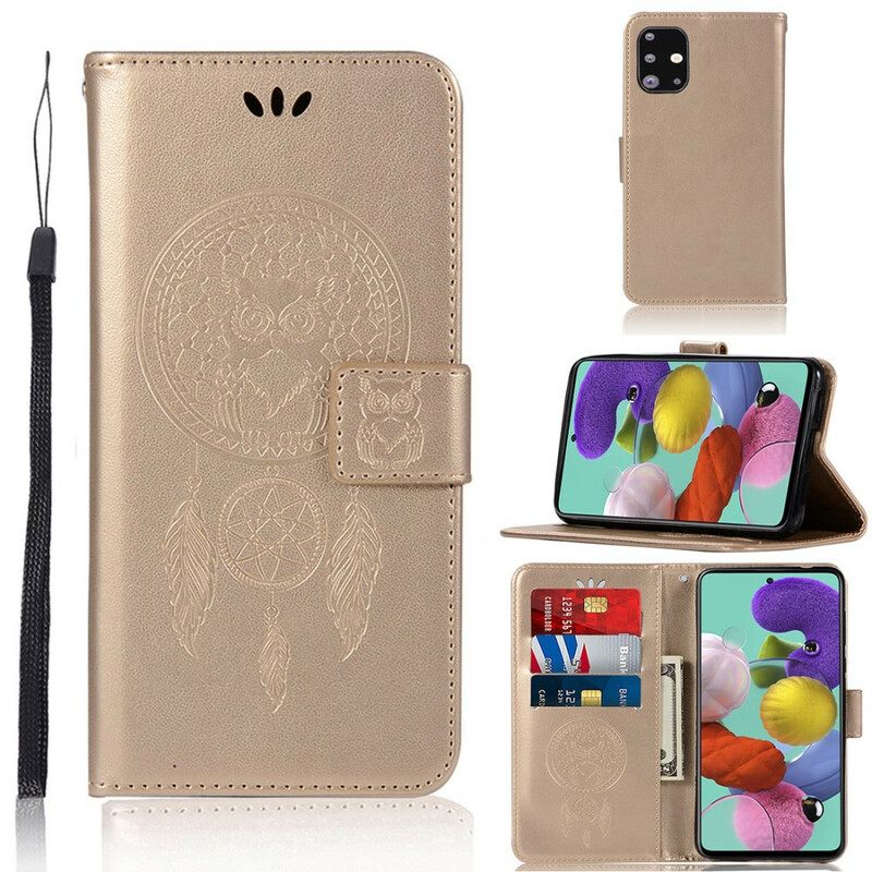 Κάλυμμα Samsung Galaxy A71 Δερμάτινο Εφέ Dreamcatcher Owl