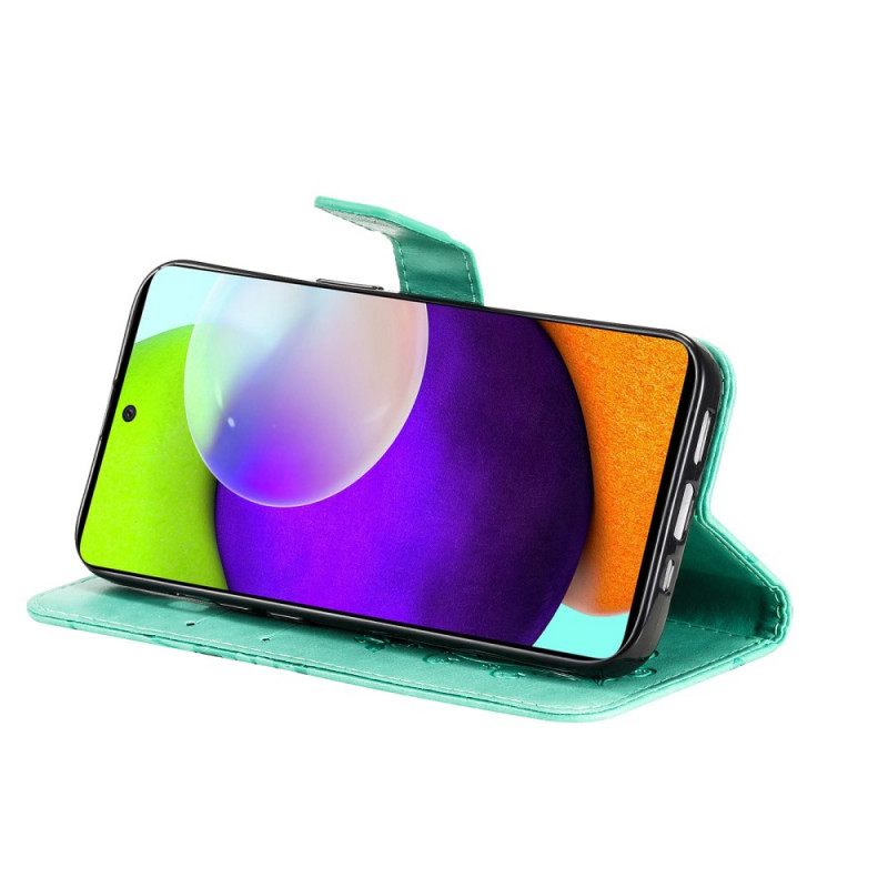 Θήκη Flip Samsung Galaxy A53 5G με κορδονι Πεταλούδες Γιγάντιες Λουρίδες