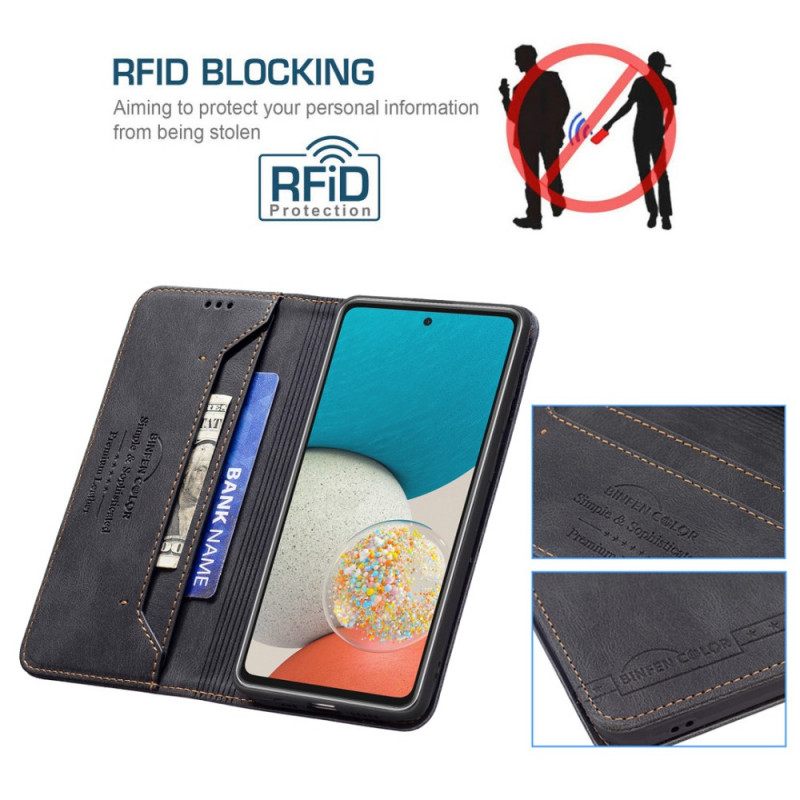 θηκη κινητου Samsung Galaxy A53 5G Θήκη Flip Rfid Sewing Binfen Color