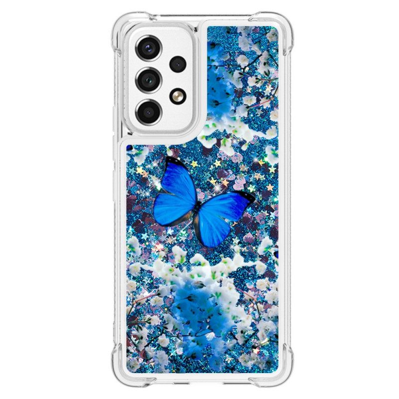 Θήκη Samsung Galaxy A53 5G Glitter Blue Butterflies