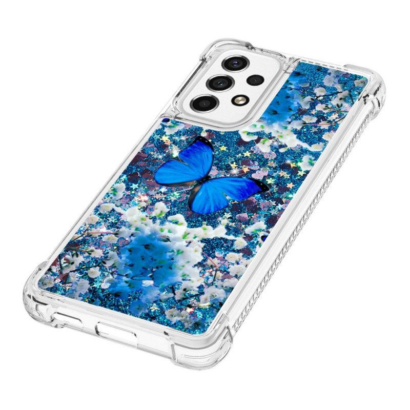 Θήκη Samsung Galaxy A53 5G Glitter Blue Butterflies