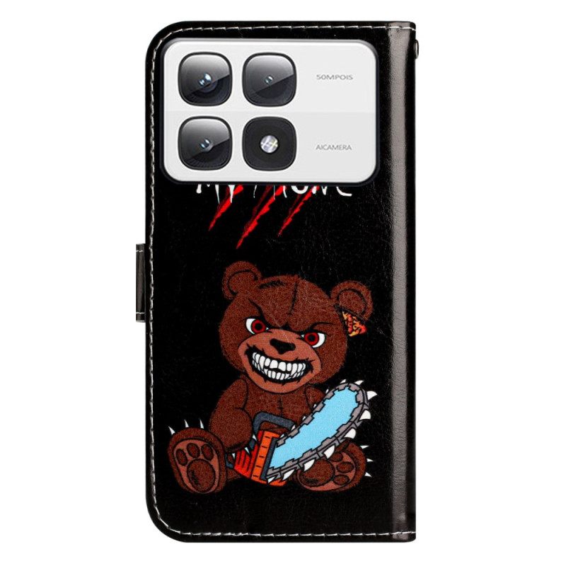 Δερματινη Θηκη Xiaomi 14t Pro Angry Bear