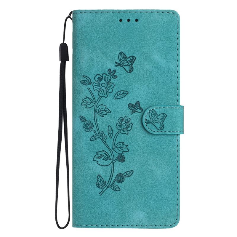 Θηκη Κινητου Xiaomi 14t Pro Floral Σχέδιο Με Λουράκι