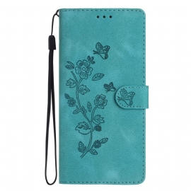 Θηκη Κινητου Xiaomi 14t Pro Floral Σχέδιο Με Λουράκι