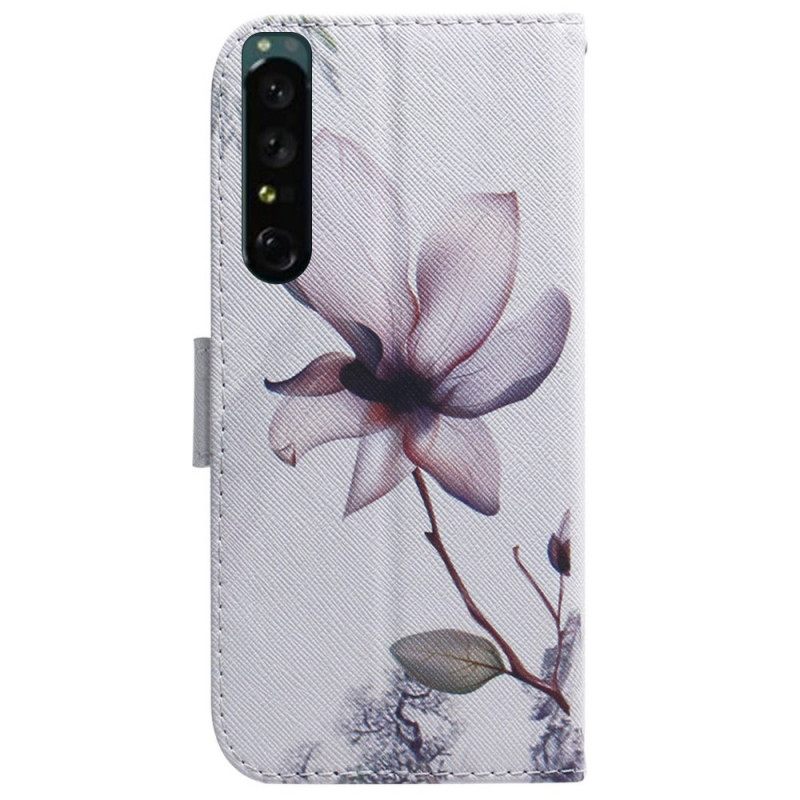 δερματινη θηκη Sony Xperia 1 IV Vintage Rose Flower