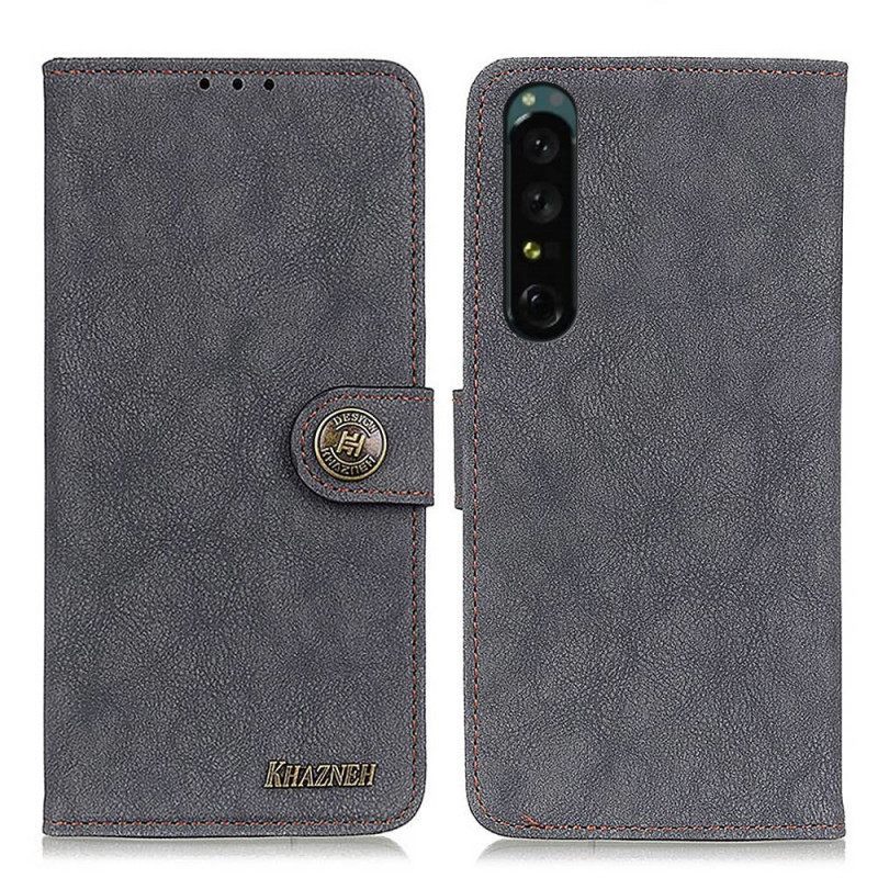 Κάλυμμα Sony Xperia 1 IV Vintage Split Leather Khazneh